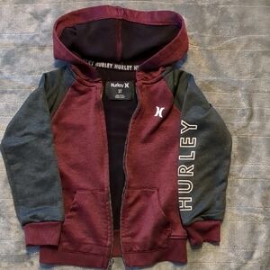 Hurley Kids' Burgundy and Gray Hoodie